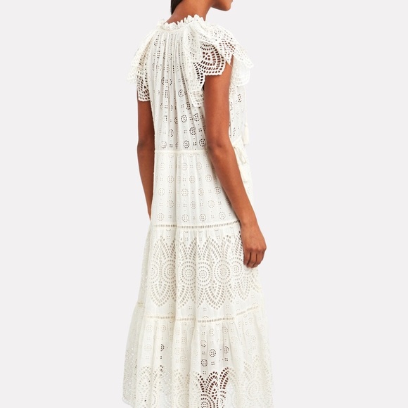 Ulla Johnson Gianna eyelet midi dress with tie waist. Excellent condition. Sz 4 - Picture 7 of 14